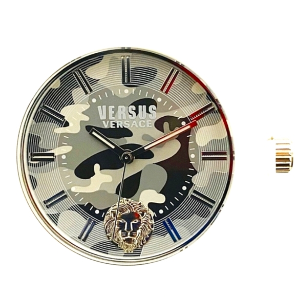 🐉 VERSACE® Versus White Camouflage w/Steel Lion Watch & Case NWT! - Picture 3 of 15